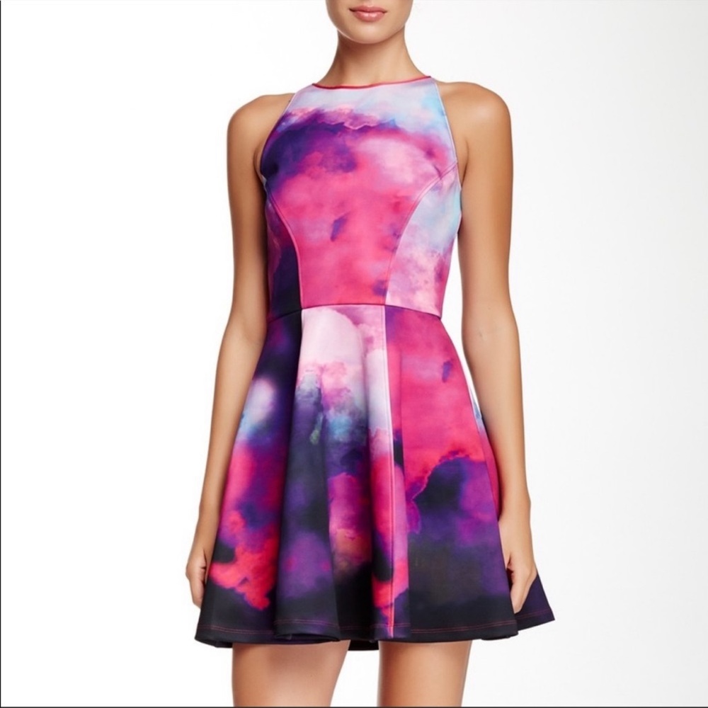 Very good Ted Baker summer in clouds A-line mini dress. Size XL or 4